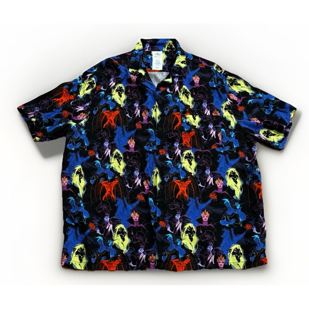 Disney Parks Disney Villains Hawaiian Camp Shirt XL 2024 Maleficent Rare